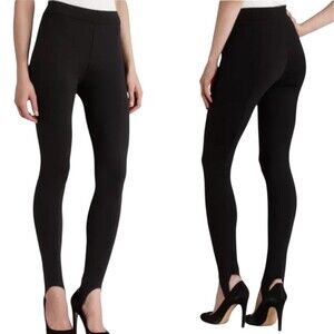 Eileen Fisher Black Rayon Blend Sleek Sculpting Stirrup Dress Pants